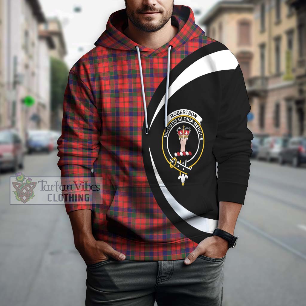 Robertson Modern Tartan Hoodie with Family Crest Circle Style Zip Hoodie - Tartan Vibes Clothing