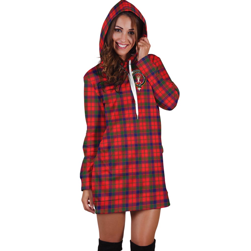 Robertson Modern Tartan Hoodie Dress with Family Crest - Tartan Vibes Clothing