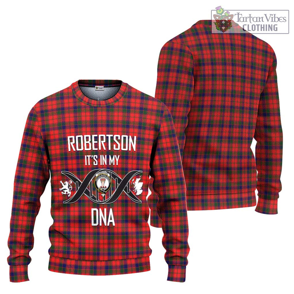 Robertson Modern Tartan Knitted Sweater with Family Crest DNA In Me Style Unisex - Tartanvibesclothing Shop