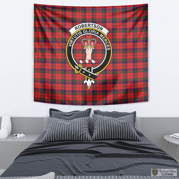 Robertson Modern Tartan Tapestry Wall Hanging and Home Decor for Room with Family Crest