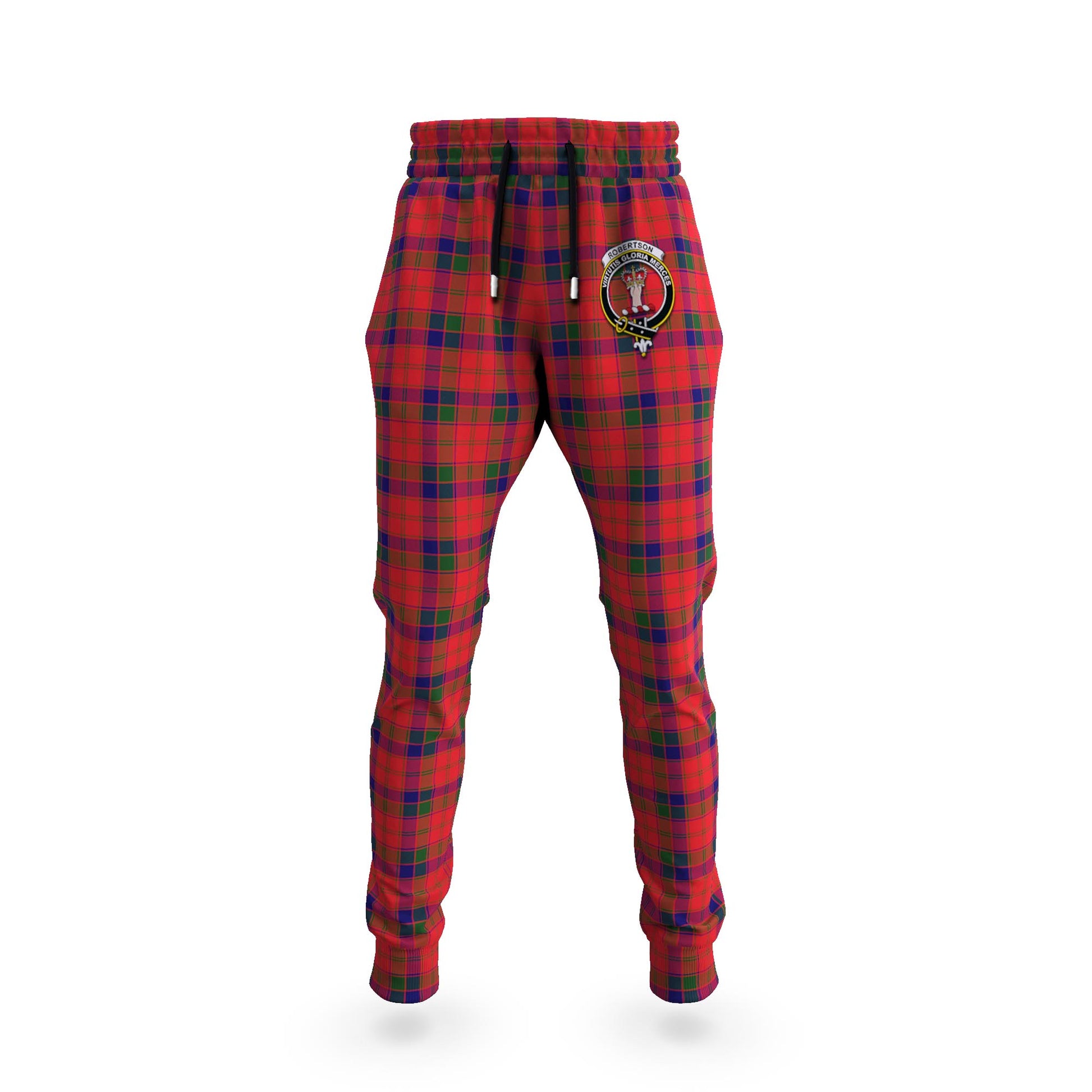 Robertson Modern Tartan Joggers Pants with Family Crest 5XL - Tartan Vibes Clothing