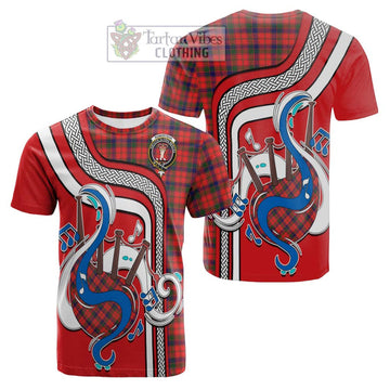 Robertson Modern Tartan Cotton T-shirt with Epic Bagpipe Style