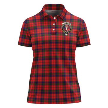 Robertson Modern Tartan Polo Shirt with Family Crest For Women