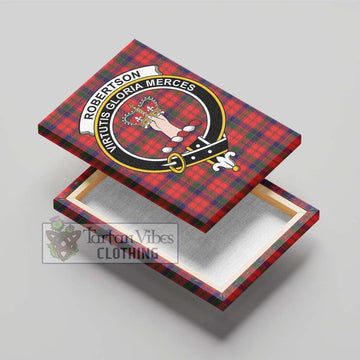 Robertson Modern Tartan Canvas Print Wall Art with Family Crest