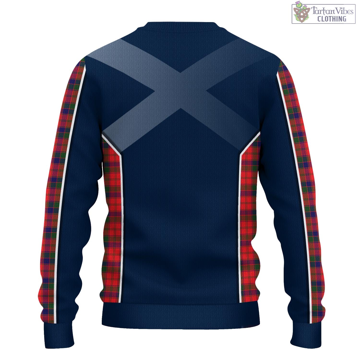 Tartan Vibes Clothing Robertson Modern Tartan Knitted Sweatshirt with Family Crest and Scottish Thistle Vibes Sport Style