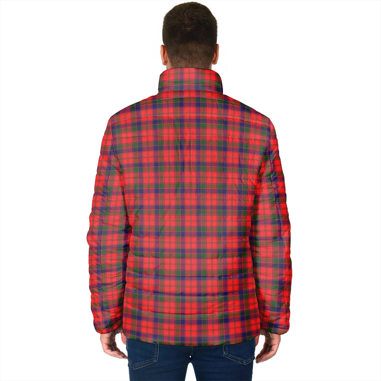 Robertson Modern Tartan Padded Jacket with Family Crest - Tartan Vibes Clothing