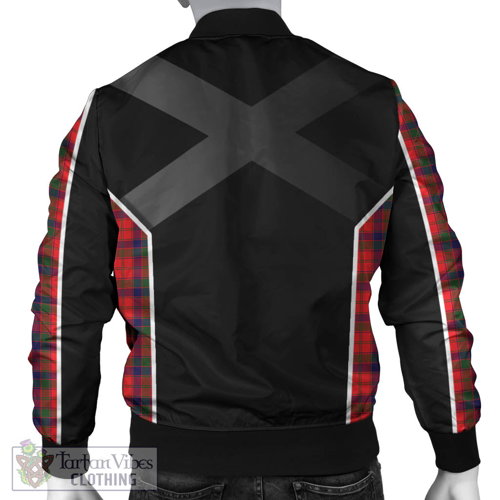 Tartan Vibes Clothing Robertson Modern Tartan Bomber Jacket with Family Crest and Scottish Thistle Vibes Sport Style