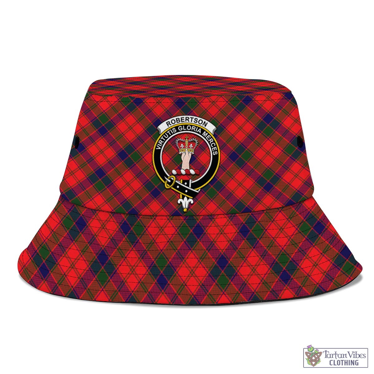 Tartan Vibes Clothing Robertson Modern Tartan Bucket Hat with Family Crest