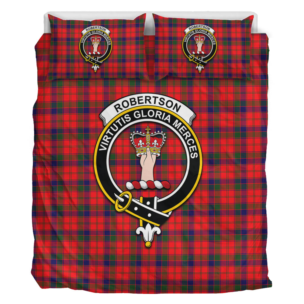 Robertson Modern Tartan Bedding Set with Family Crest - Tartan Vibes Clothing