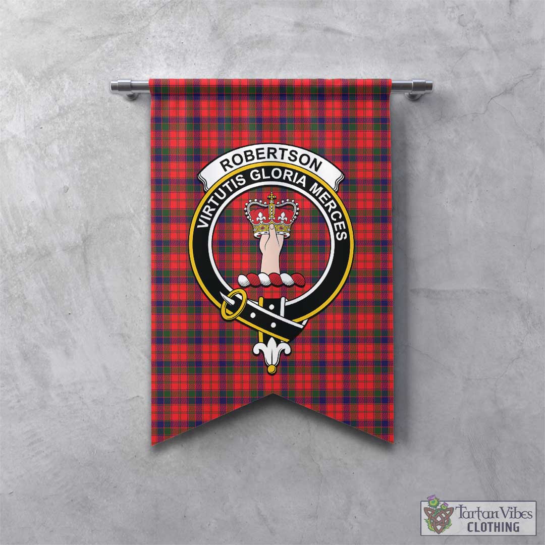 Tartan Vibes Clothing Robertson Modern Tartan Gonfalon, Tartan Banner with Family Crest