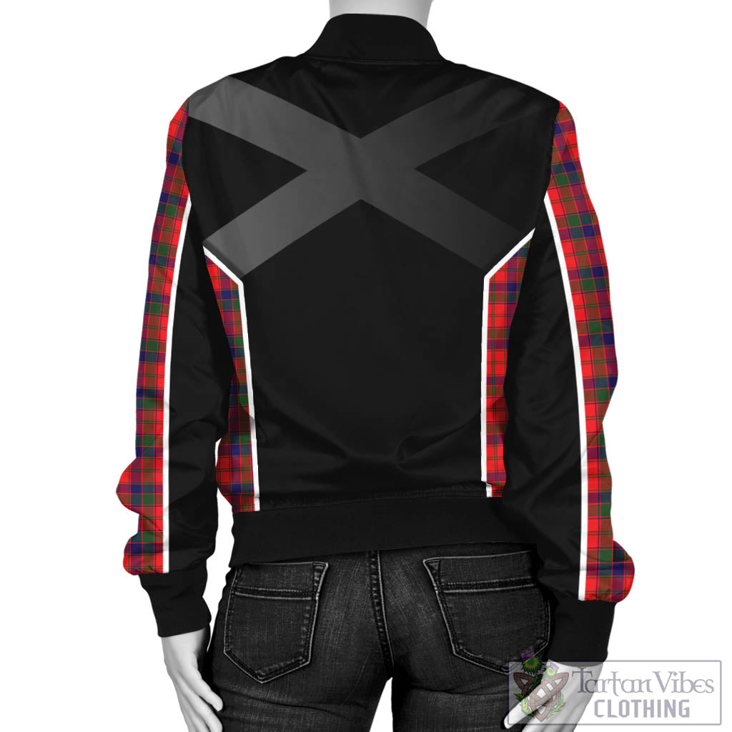 Tartan Vibes Clothing Robertson Modern Tartan Bomber Jacket with Family Crest and Scottish Thistle Vibes Sport Style