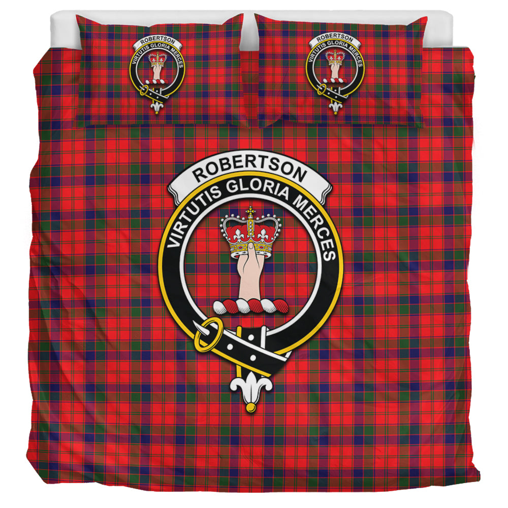 Robertson Modern Tartan Bedding Set with Family Crest UK Bedding Set UK Super King 104*94 inch - Tartan Vibes Clothing