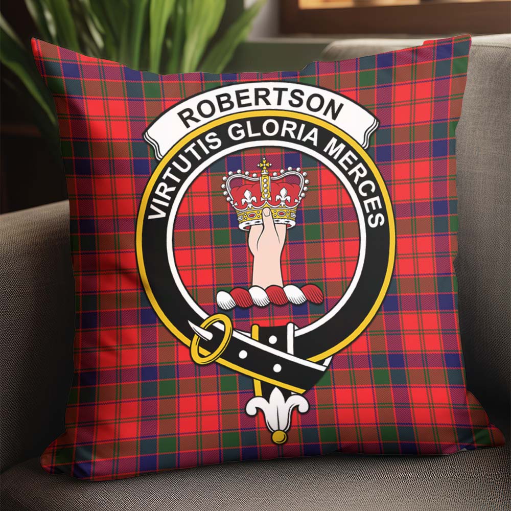 Robertson Modern Tartan Pillow Cover with Family Crest - Tartanvibesclothing