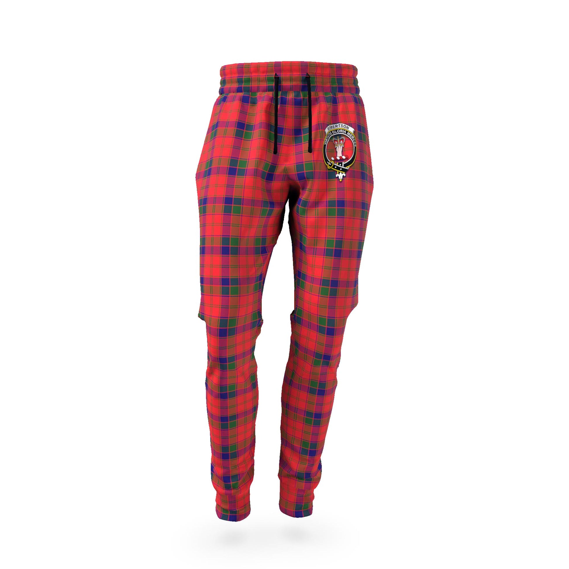 Robertson Modern Tartan Joggers Pants with Family Crest - Tartan Vibes Clothing