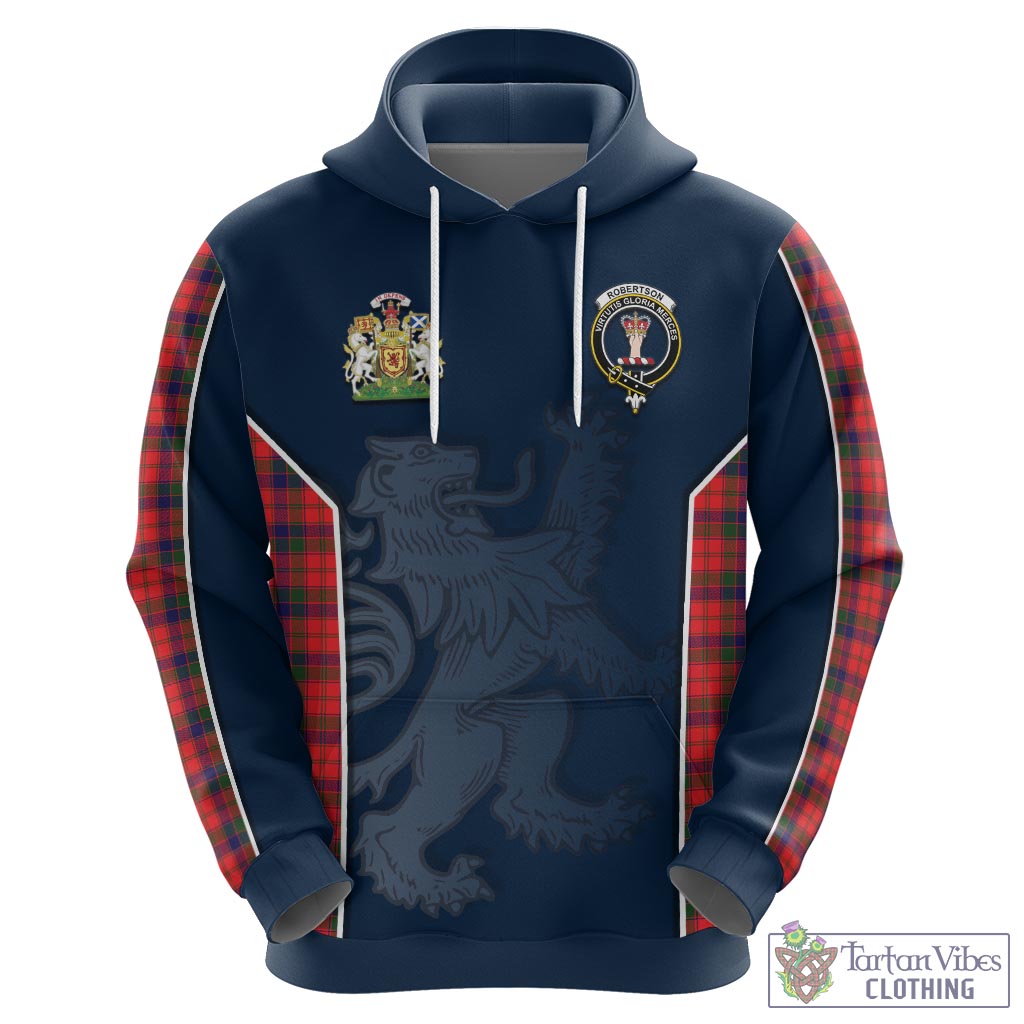 Tartan Vibes Clothing Robertson Modern Tartan Hoodie with Family Crest and Lion Rampant Vibes Sport Style