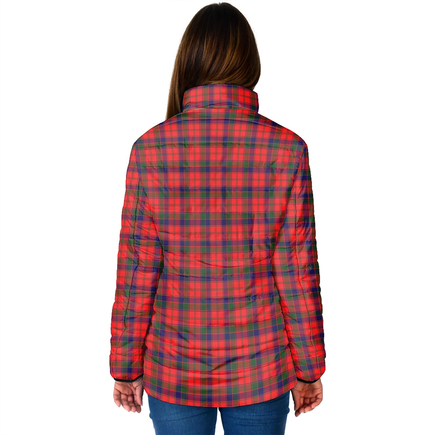 Robertson Modern Tartan Padded Jacket with Family Crest - Tartan Vibes Clothing