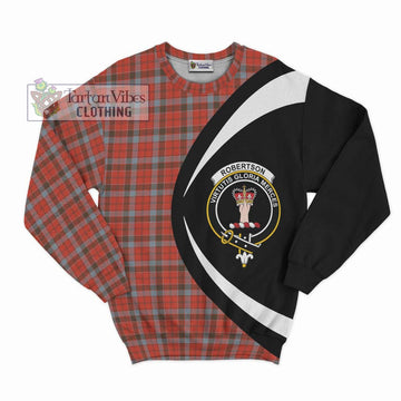 Robertson Weathered Tartan Sweatshirt with Family Crest Circle Style