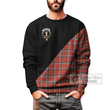 Robertson Weathered Tartan Sweatshirt with Family Crest and Military Logo Style