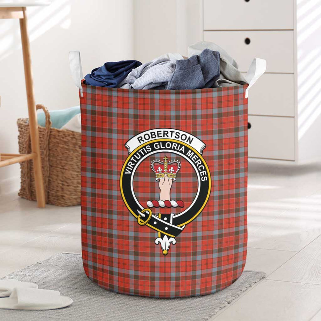 Robertson Weathered Tartan Laundry Basket with Family Crest One Size - Tartanvibesclothing Shop