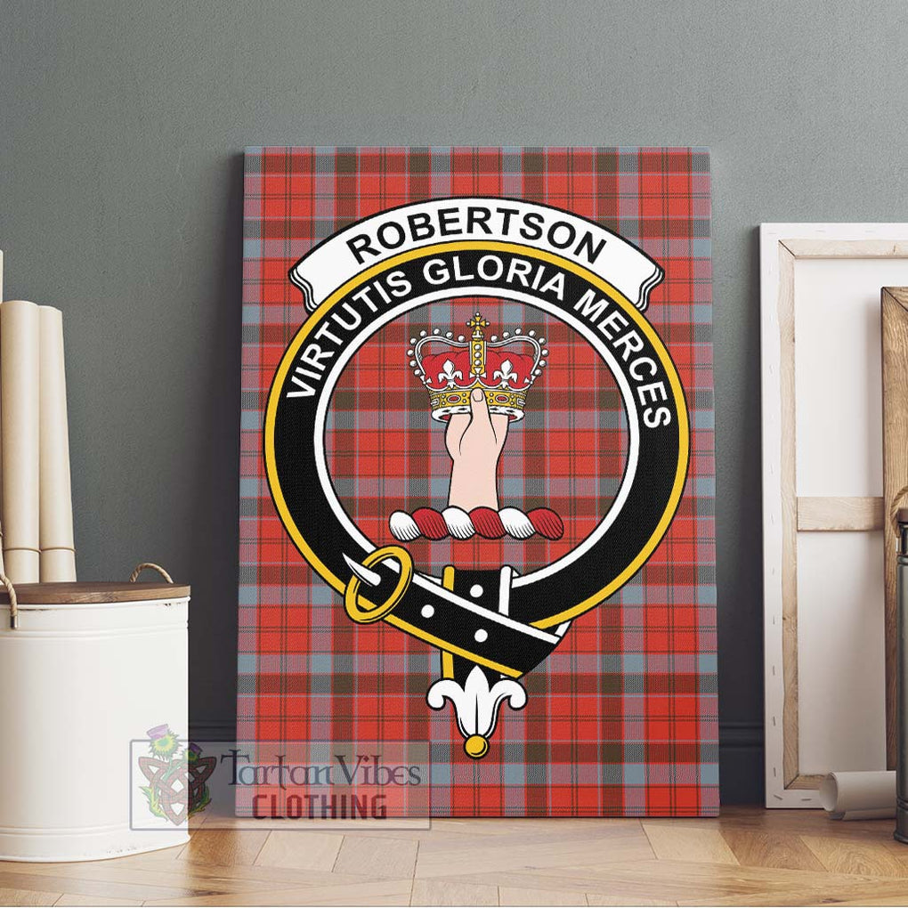 Robertson Weathered Tartan Canvas Print Wall Art with Family Crest Without Frame - Tartan Vibes Clothing