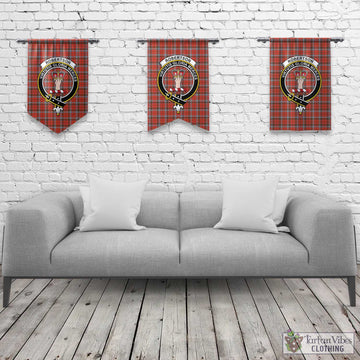 Robertson Weathered Tartan Gonfalon, Tartan Banner with Family Crest