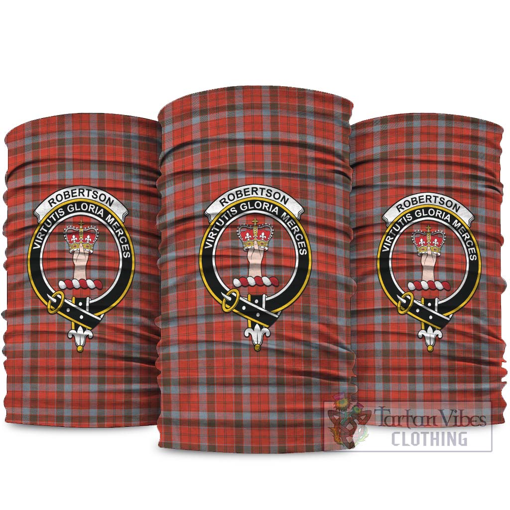 Robertson Weathered Tartan Neck Gaiters, Tartan Bandanas, Tartan Head Band with Family Crest