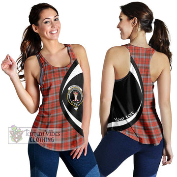 Robertson Weathered Tartan Women's Racerback Tanks with Family Crest Circle Style