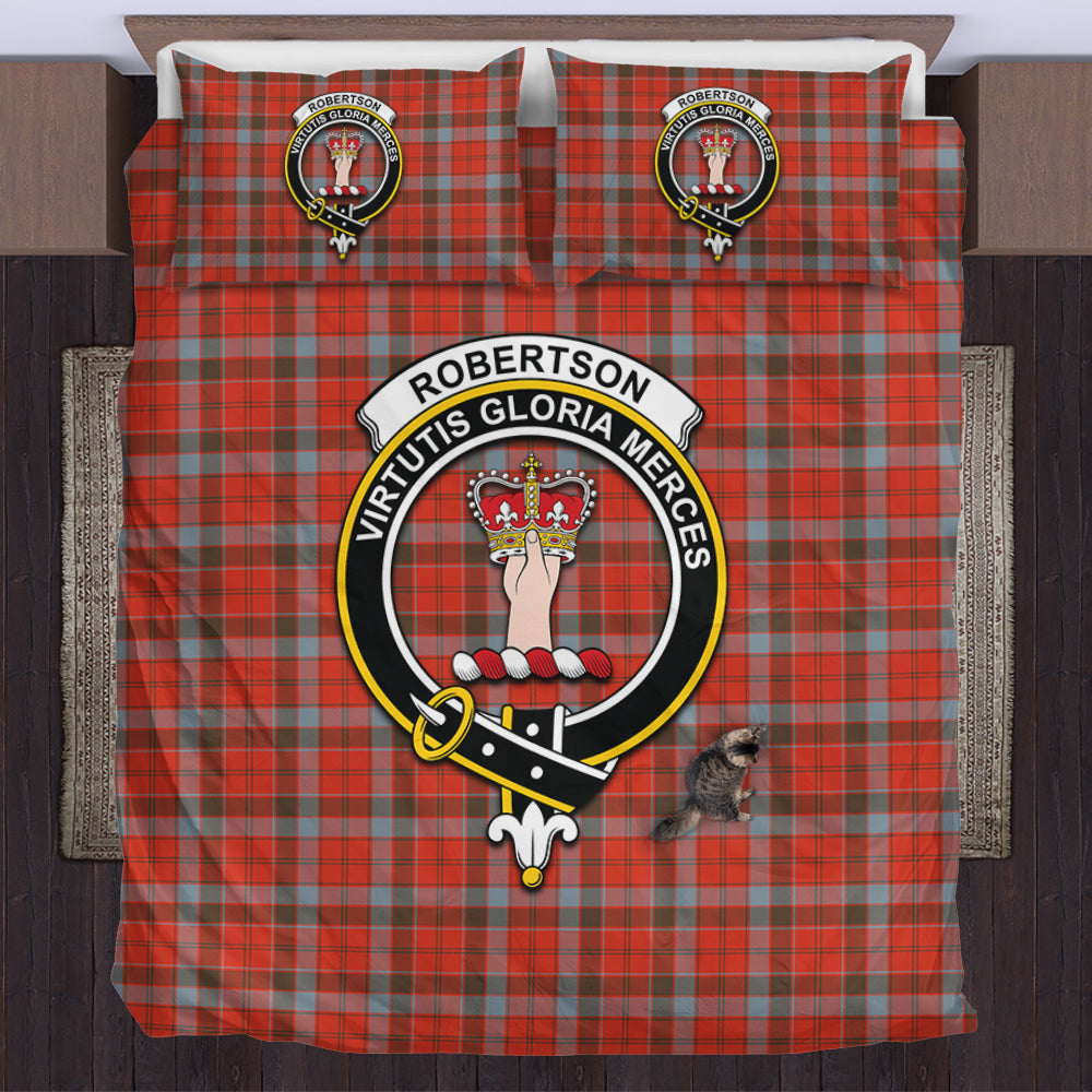 Robertson Weathered Tartan Bedding Set with Family Crest US Bedding Set - Tartan Vibes Clothing