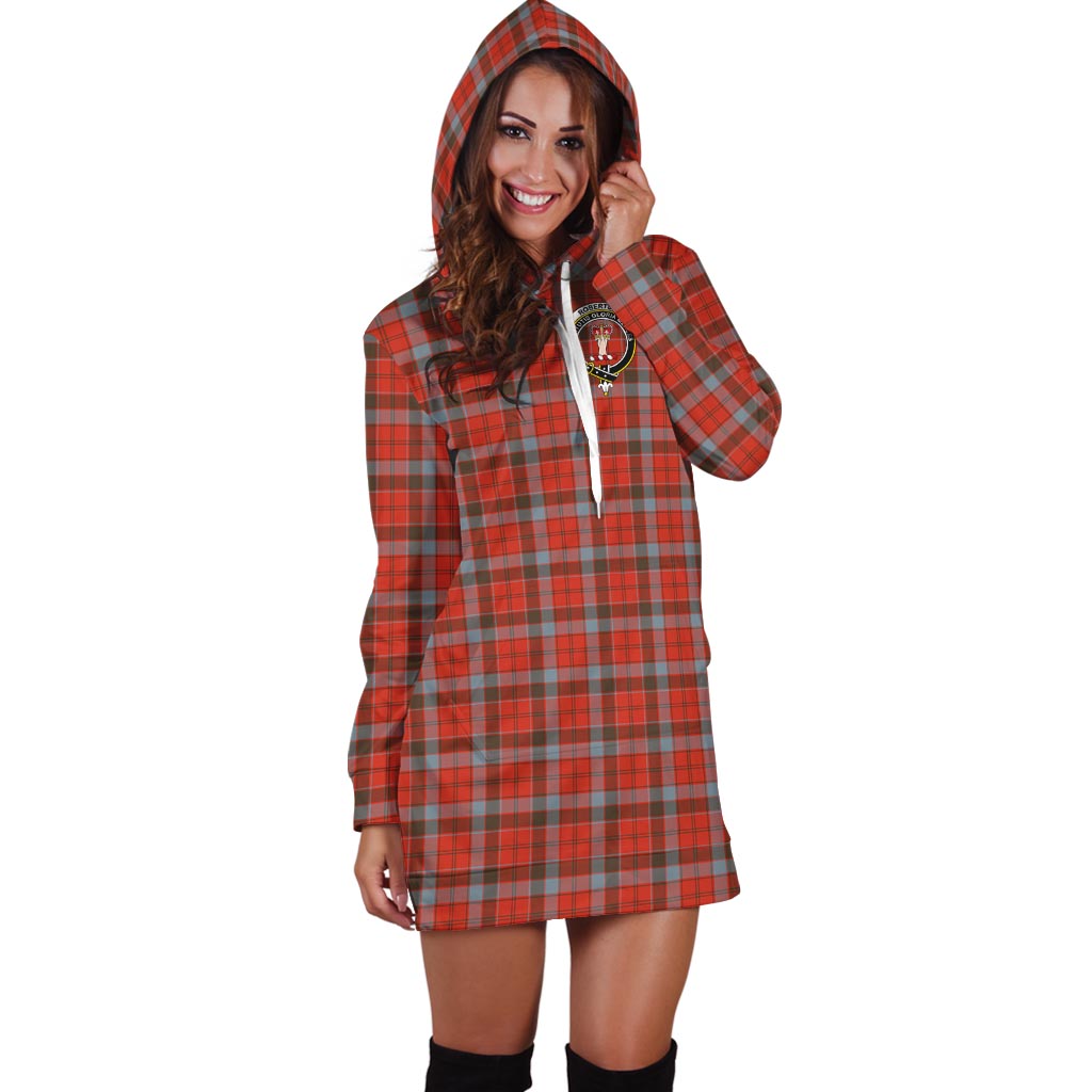 Robertson Weathered Tartan Hoodie Dress with Family Crest - Tartan Vibes Clothing