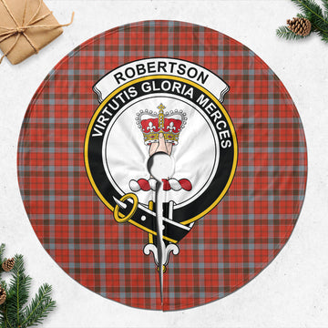 Robertson Weathered Tartan Christmas Tree Skirt with Family Crest