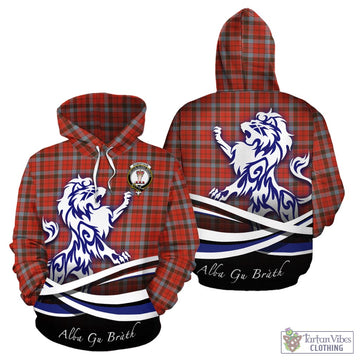 Robertson Weathered Tartan Hoodie with Alba Gu Brath Regal Lion Emblem