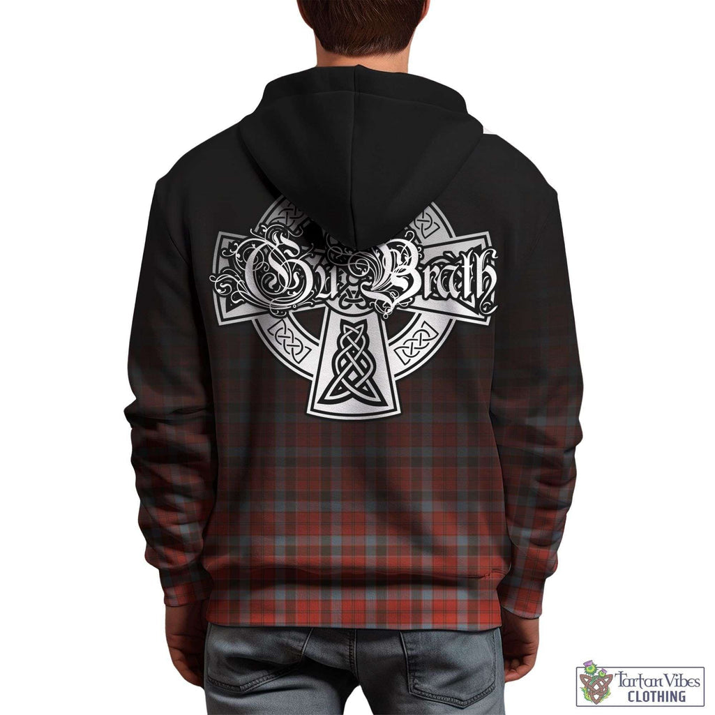 Tartan Vibes Clothing Robertson Weathered Tartan Hoodie Featuring Alba Gu Brath Family Crest Celtic Inspired