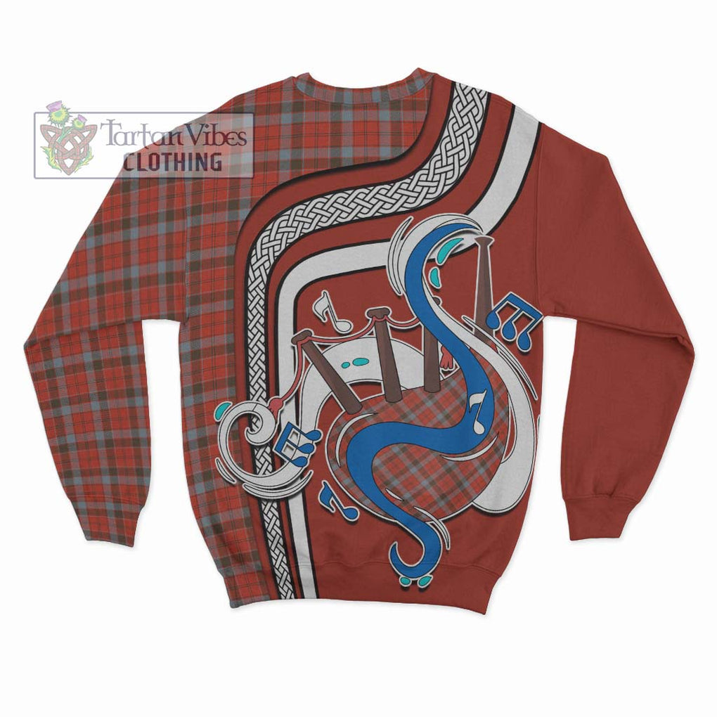 Tartan Vibes Clothing Robertson Weathered Tartan Sweatshirt with Epic Bagpipe Style