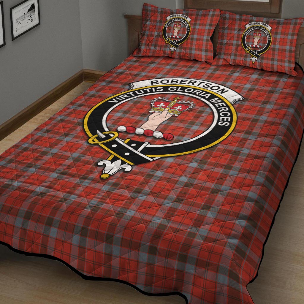 Robertson Weathered Tartan Quilt Bed Set with Family Crest - Tartan Vibes Clothing