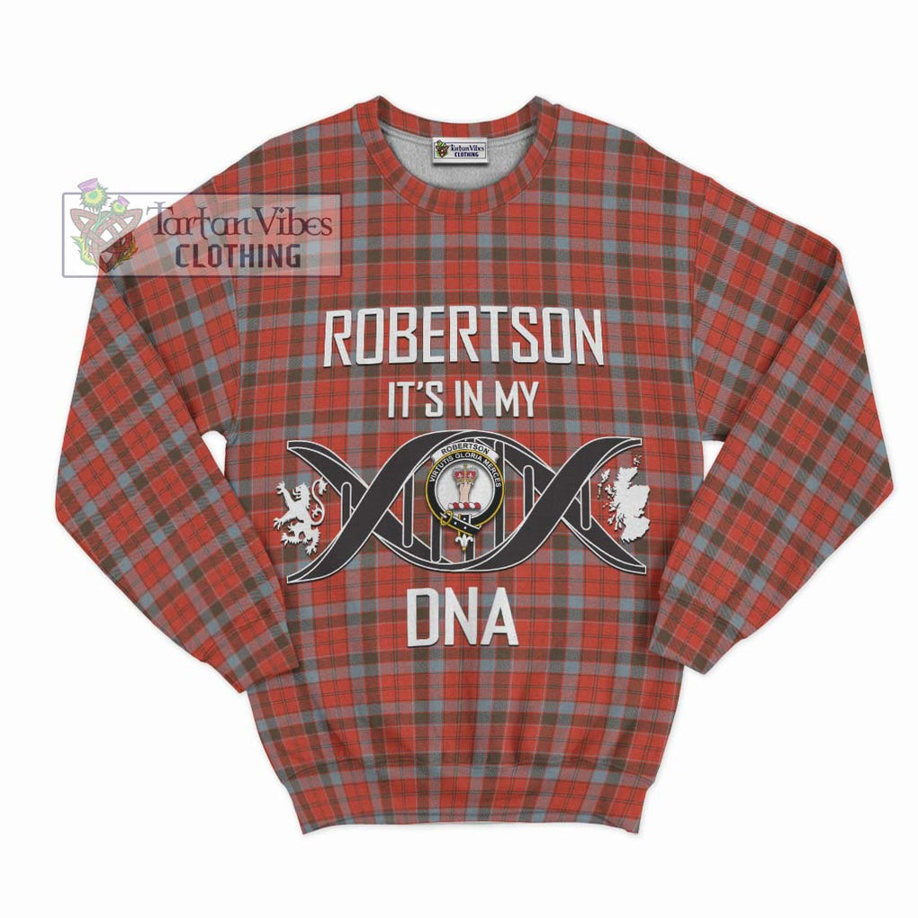 Robertson Weathered Tartan Sweatshirt with Family Crest DNA In Me Style - Tartanvibesclothing Shop