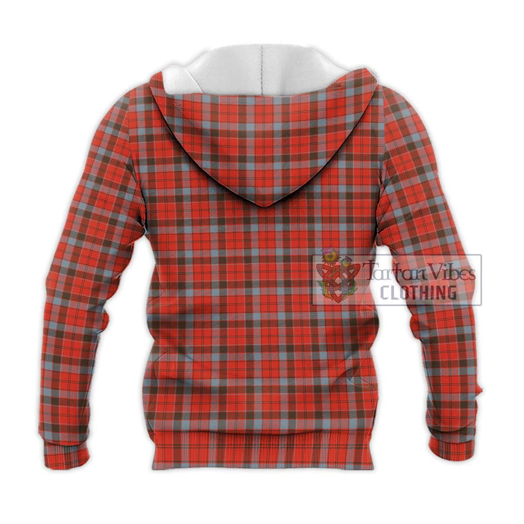 Robertson Weathered Tartan Knitted Hoodie with Family Crest DNA In Me Style - Tartanvibesclothing Shop