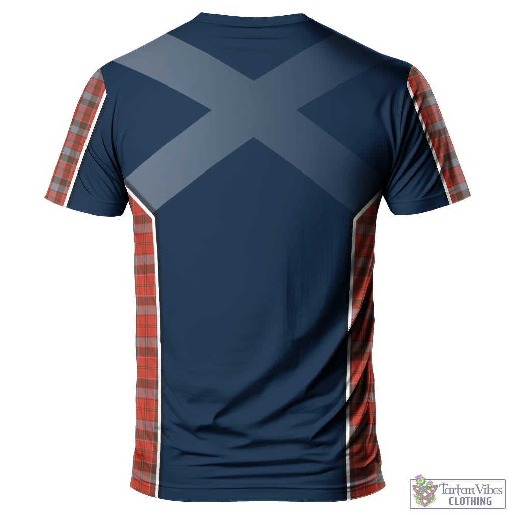 Tartan Vibes Clothing Robertson Weathered Tartan T-Shirt with Family Crest and Lion Rampant Vibes Sport Style