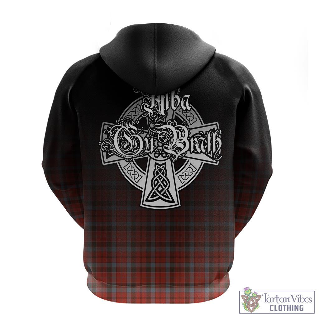 Tartan Vibes Clothing Robertson Weathered Tartan Hoodie Featuring Alba Gu Brath Family Crest Celtic Inspired