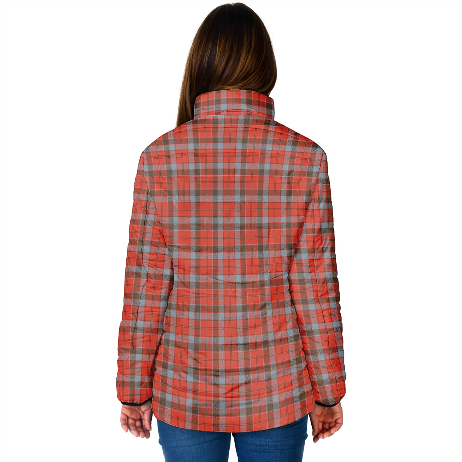 Robertson Weathered Tartan Padded Jacket with Family Crest - Tartan Vibes Clothing