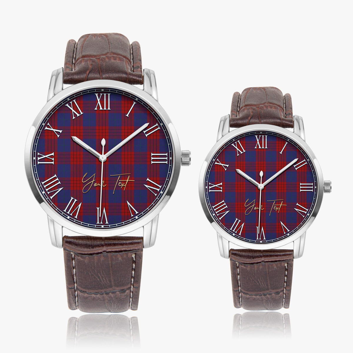 Robinson Tartan Personalized Your Text Leather Trap Quartz Watch - Tartan Vibes Clothing