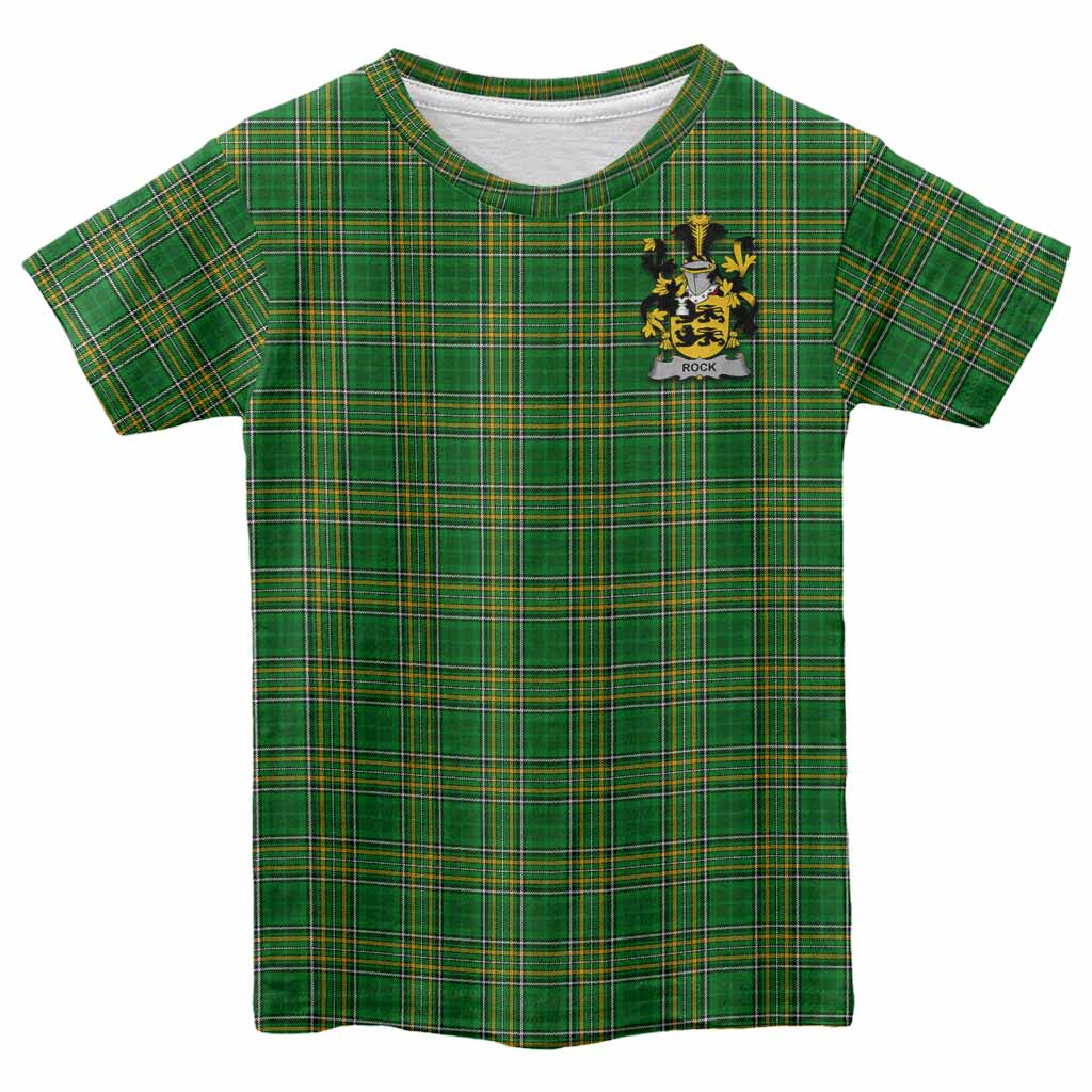 Rock Irish Clan Tartan Kid T-Shirt with Coat of Arms Youth XL Size14 - Tartan Vibes Clothing