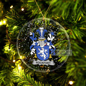 Rockfort Irish Clan Christmas Glass Ornament with Coat of Arms