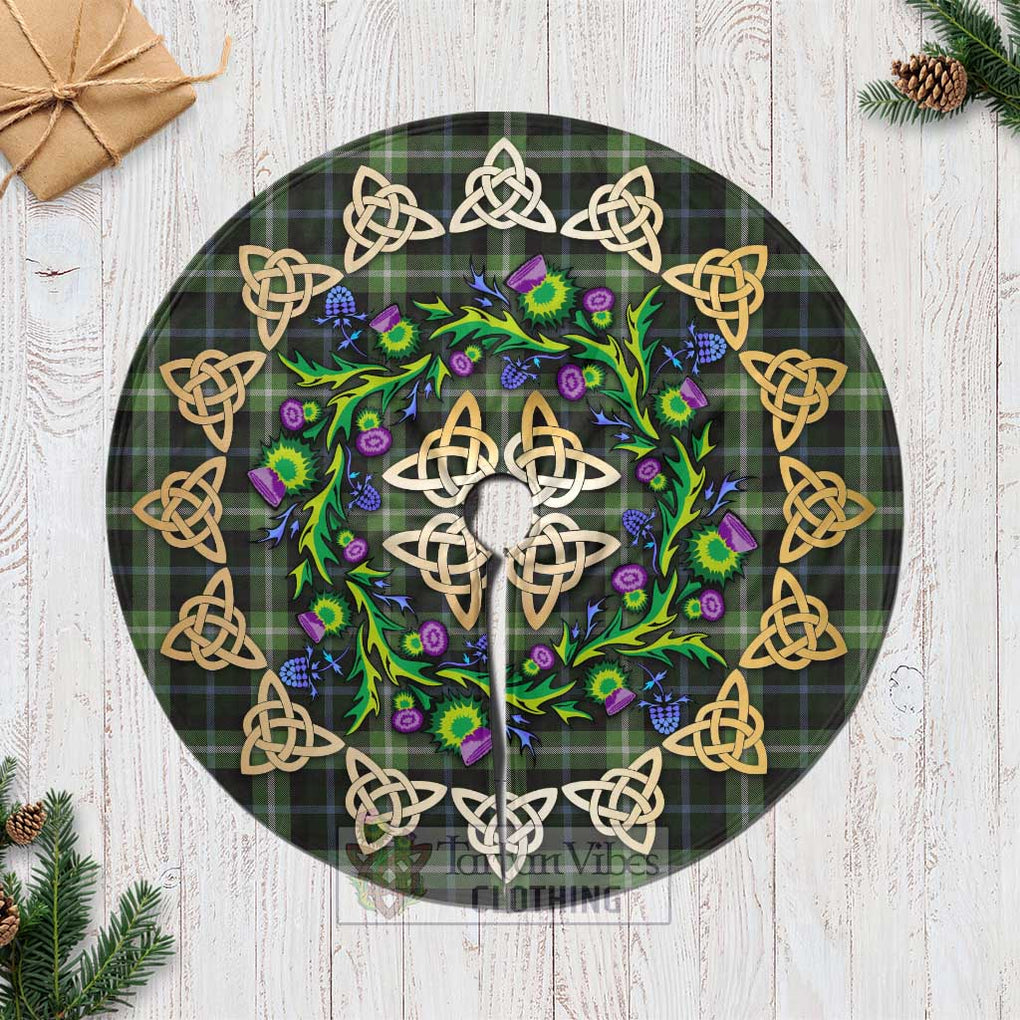 Rodger Tartan Christmas Tree Skirt with Thistle Celtic Knot Style Casual Tree Skirts - Tartan Vibes Clothing