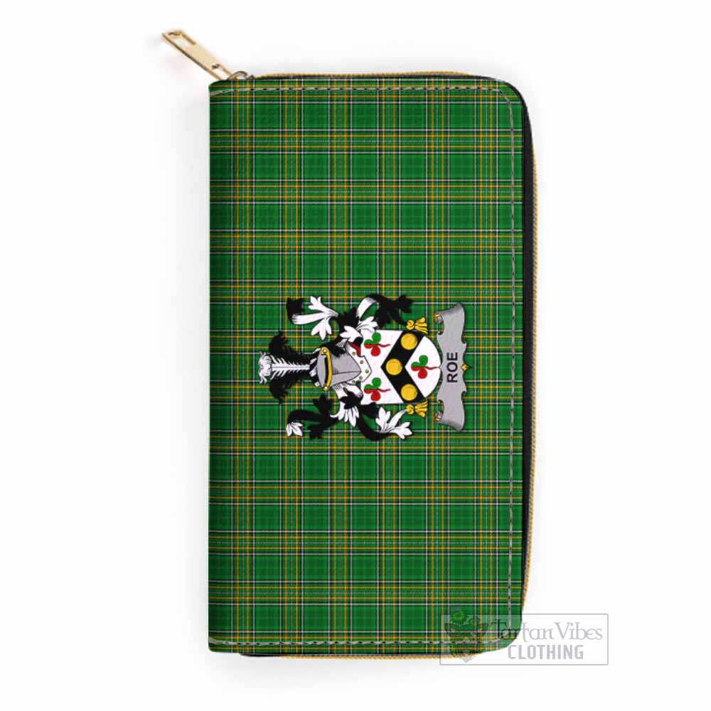 Roe Irish Clan Tartan Women's Leather Wallet with Coat of Arms One Size 19.7*10.5*3.5 cm - Tartan Vibes Clothing