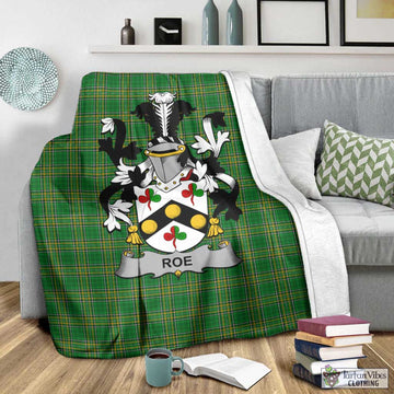 Roe Irish Clan Tartan Blanket with Coat of Arms - Tartan Vibes Clothing