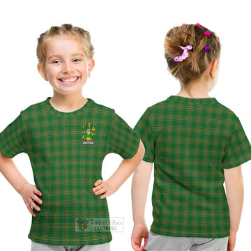 Rogan Irish Clan Tartan Kid T-Shirt with Coat of Arms - Tartan Vibes Clothing
