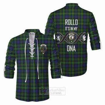 Rollo Tartan Ghillie Kilt Shirt with Family Crest DNA In Me Style