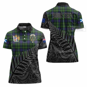 Rollo Crest Tartan Women's Polo Shirt with New Zealand Silver Fern Half Style