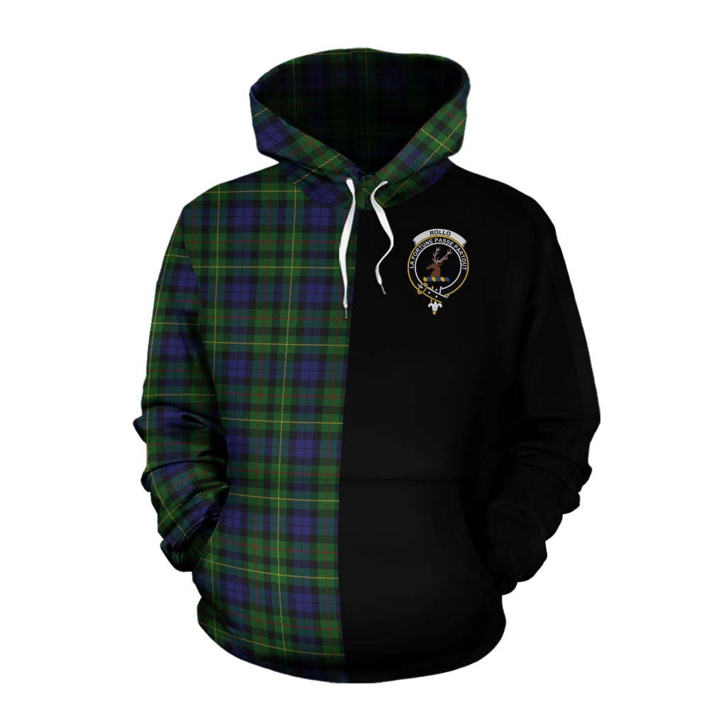 Tartan Vibes Clothing Rollo Tartan Cotton Hoodie with Family Crest and Half Of Me Style