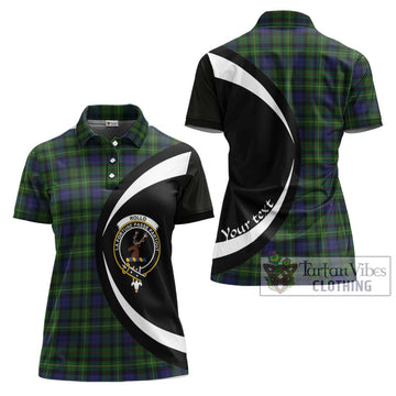 Rollo Tartan Women's Polo Shirt with Family Crest Circle Style